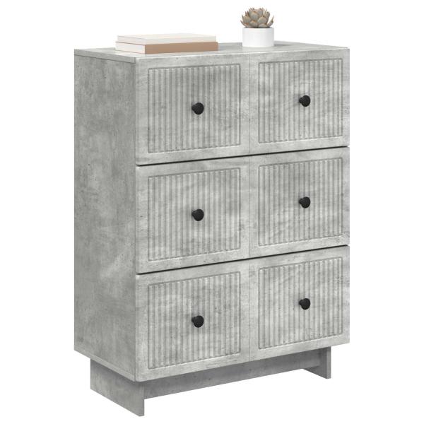 Schubladenschrank 66 x 34,5 x 90 cm Holzwerkstoff Betongrau