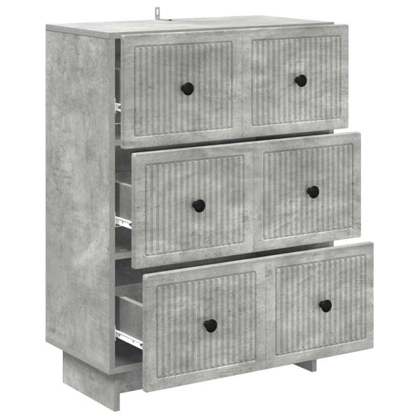 Schubladenschrank 66 x 34,5 x 90 cm Holzwerkstoff Betongrau