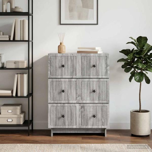 Schubladenschrank 66 x 34,5 x 90 cm Holzwerkstoff Sonoma-Grau