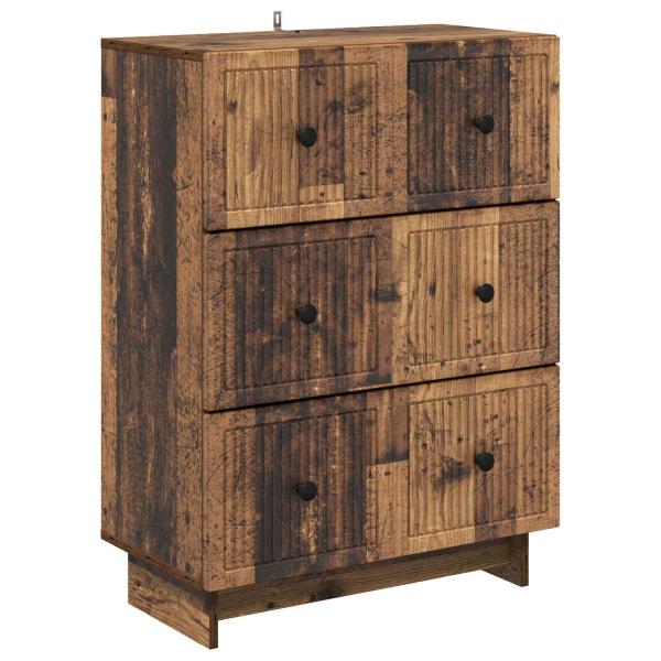 Schubladenschrank 66 x 34,5 x 90 cm Holzwerkstoff Altholz