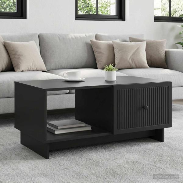 ARDEBO.de - Couchtisch Schwarz 90 x 50 x 40 cm Holzwerkstoff