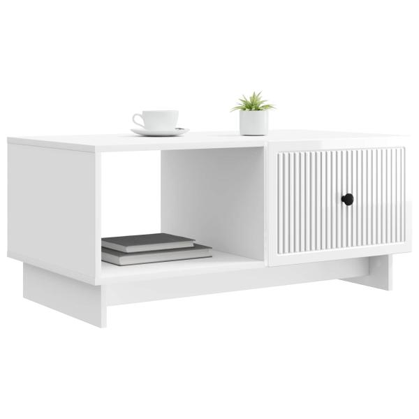 Couchtisch Hochglanz Weiß 90 x 50 x 40 cm Holzwerkstoff