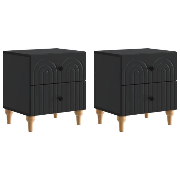 Nachttisch 2 stk. Schwarz 43 x 34,5 x 48 cm Holzwerkstoff