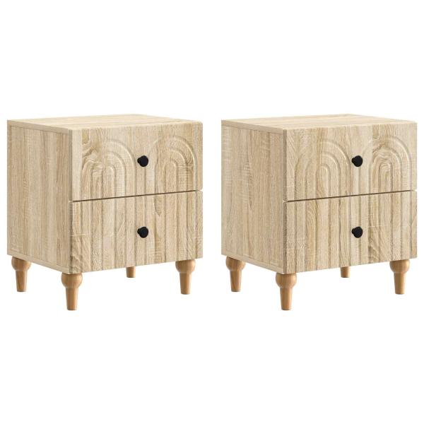 Nachttisch 2 stk. Sonoma-Eiche 43 x 34,5 x 48 cm Holzwerkstoff