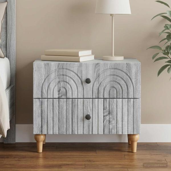 ARDEBO.de - Nachttisch Graues Sonoma 62 x 34,5 x 48 cm Holzwerkstoff