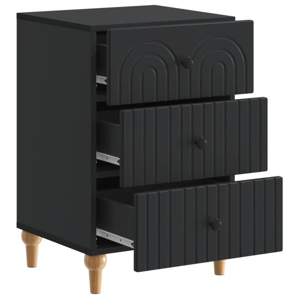 Nachttisch Schwarz 43x 41 x 66,5 cm Holzwerkstoff