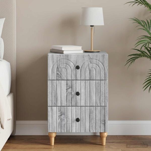 ARDEBO.de - Nachttisch Sonoma-Grau 43x 41 x 66,5 cm Holzwerkstoff