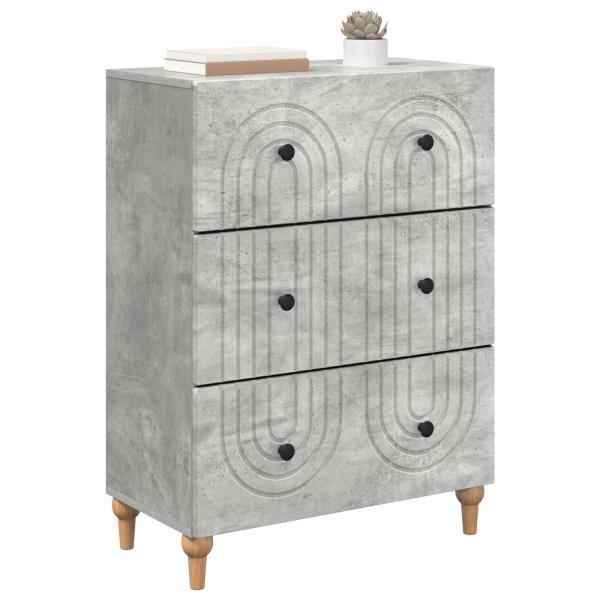 Schubladenschrank Betongrau 66 x 34,5 x 90 cm Holzwerkstoff