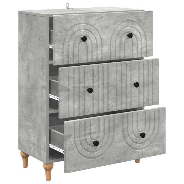 Schubladenschrank Betongrau 66 x 34,5 x 90 cm Holzwerkstoff