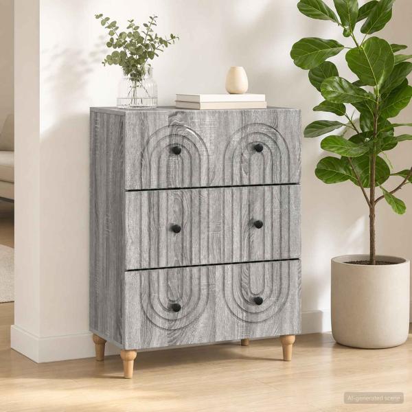 Schubladenschrank Graues Sonoma 66 x 34,5 x 90 cm Holzwerkstoff