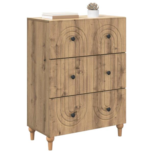 Schubladenschrank 66 x 34,5 x 90 cm Holzwerkstoff Artisan-Eiche