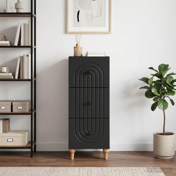 Schubladenschrank 33 x 34,5 x 90 cm Holzwerkstoff Schwarz