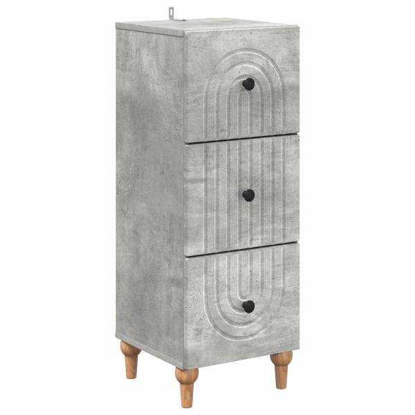 Schubladenschrank 33 x 34,5 x 90 cm Holzwerkstoff Betongrau