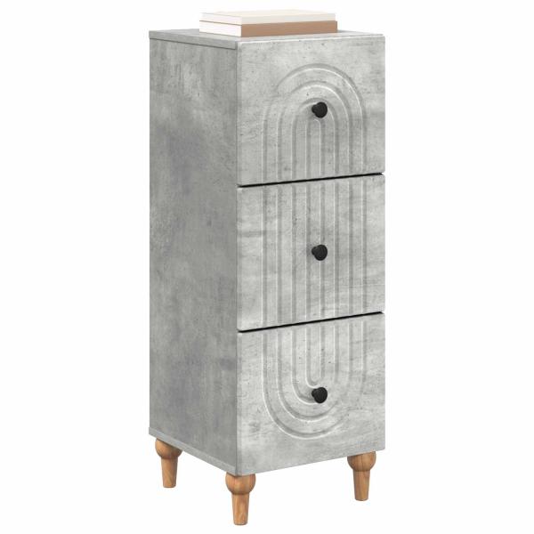 Schubladenschrank 33 x 34,5 x 90 cm Holzwerkstoff Betongrau