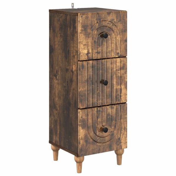 Schubladenschrank 33 x 34,5 x 90 cm Holzwerkstoff Räuchereiche