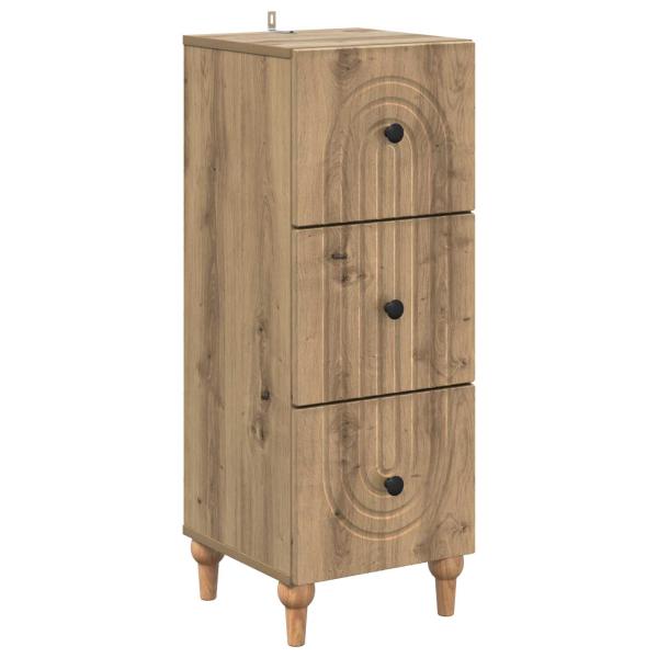 Schubladenschrank 33 x 34,5 x 90 cm Holzwerkstoff Artisan-Eiche
