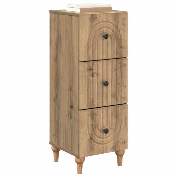 Schubladenschrank 33 x 34,5 x 90 cm Holzwerkstoff Artisan-Eiche