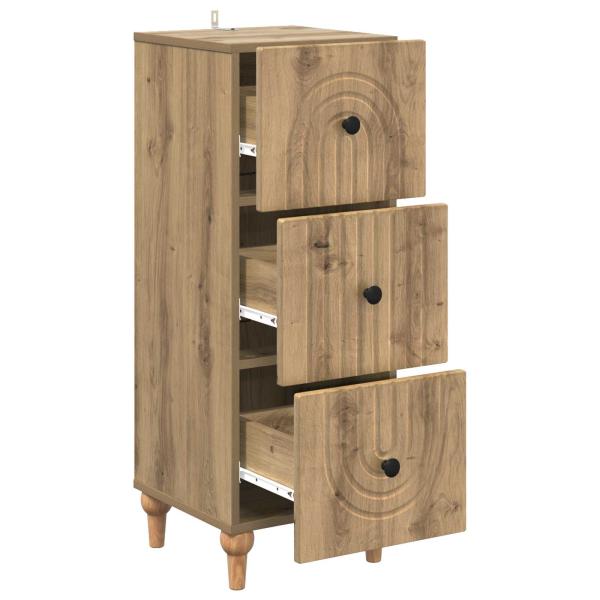 Schubladenschrank 33 x 34,5 x 90 cm Holzwerkstoff Artisan-Eiche