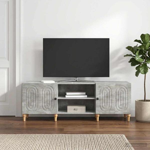 ARDEBO.de - TV-Schränk 150 x 31 x 50 cm Betongrau Holzwerkstoff