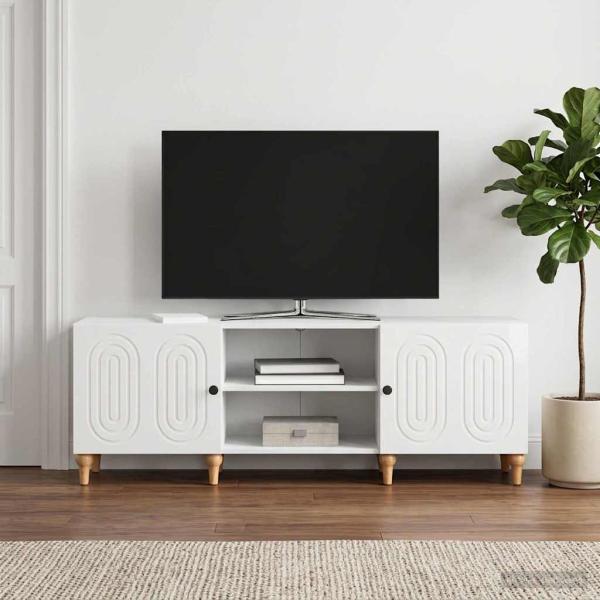 ARDEBO.de - TV-Schränk 150 x 31 x 50 cm Hochglanz Weiß Holzwerkstoff
