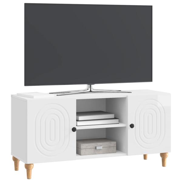 TV-Schränk Hochglanz Weiß 102 x 34,5 x 50 cm Holzwerkstoff