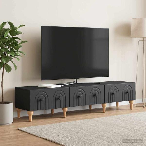 ARDEBO.de - TV-Schränk Schwarz 147 x 34,5 x 30 cm Holzwerkstoff