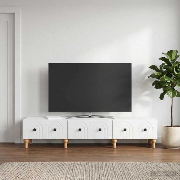 ARDEBO.de - TV-Schränk Hochglanz Weiß 147 x 34,5 x 30 cm Holzwerkstoff