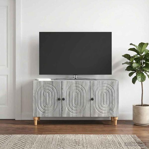 ARDEBO.de - TV-Schränk 99 x 34,5 x 50 cm Sonoma-Grau Holzwerkstoff