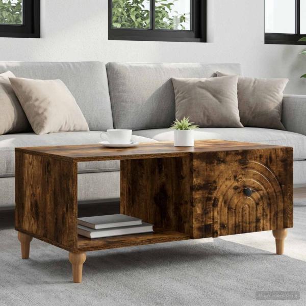 ARDEBO.de - Couchtisch Geräucherte Eiche 90 x 50 x 40 cm Holzwerkstoff