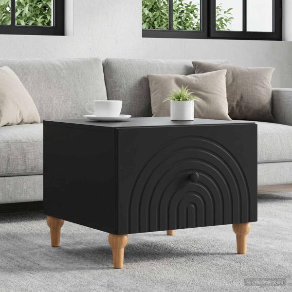 ARDEBO.de - Couchtisch mit Schubladen Schwarz 49 x 50 x 40 cm Holzwerkstoff