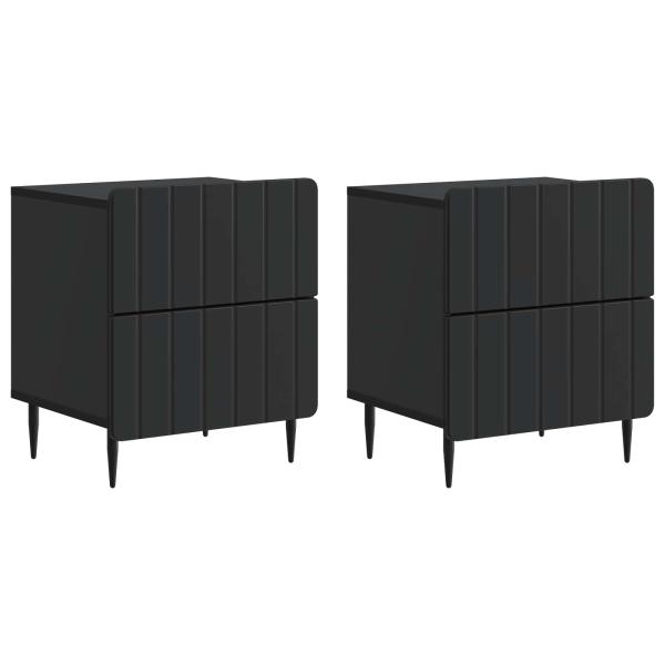 Nachttisch 2 Stk. Schwarz 43 x 34,5 x 49,5 cm Holzwerkstoff