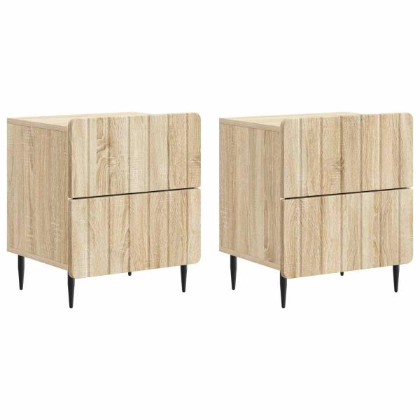 Nachttisch 2 Stk. Sonoma-Eiche 43 x 34,5 x 49,5 cm