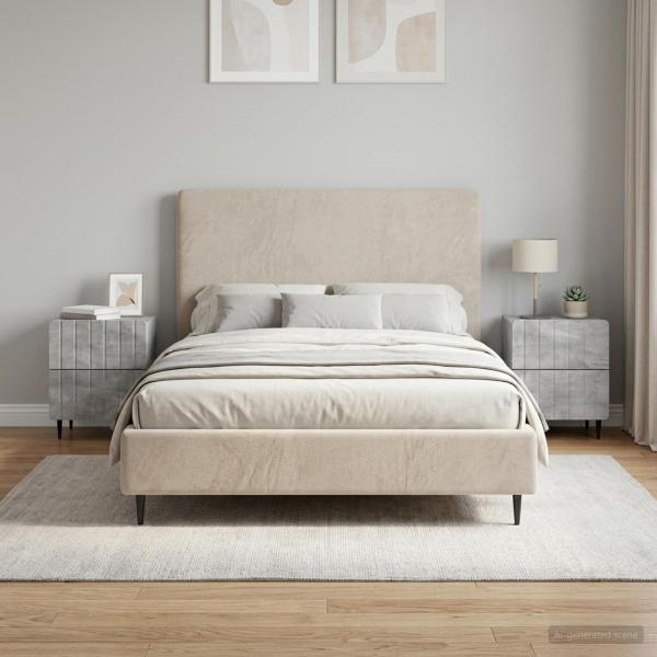 ARDEBO.de - Nachttisch 2 Stk. Betongrau 43 x 34,5 x 49,5 cm Holzwerkstoff