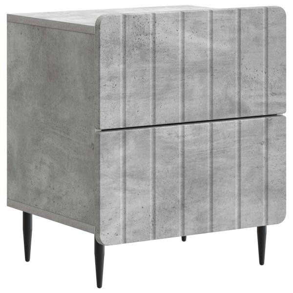Nachttisch 2 Stk. Betongrau 43 x 34,5 x 49,5 cm Holzwerkstoff