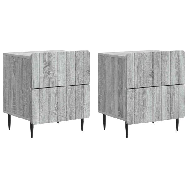 Nachttisch 2 Stk. Sonoma-Grau 43 x 34,5 x 49,5 cm Holzwerkstoff