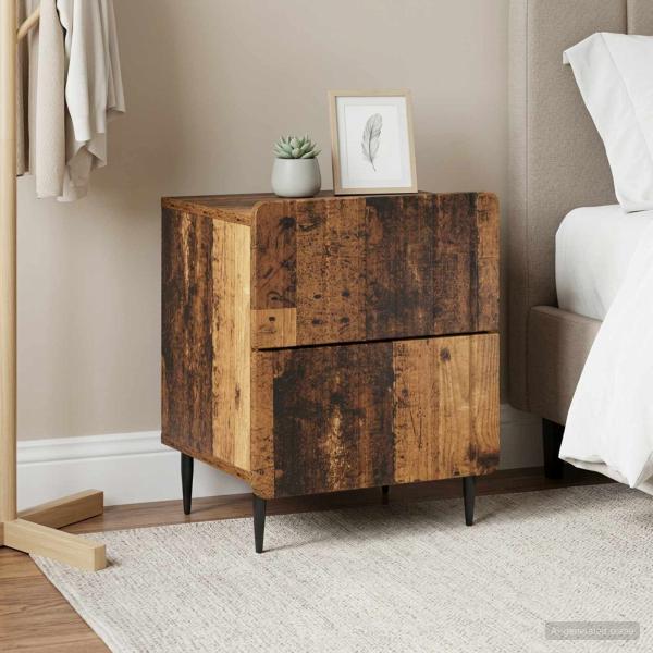 Nachttisch 2 Stk. Altholz 43 x 34,5 x 49,5 cm Holzwerkstoff