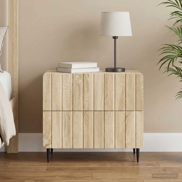 ARDEBO.de - Nachttisch Sonoma-Eiche 62 x 34,5 x 49,5 cm Holzwerkstoff