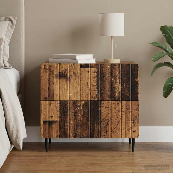ARDEBO.de - Nachttisch Altholz 62 x 34,5 x 49,5 cm Holzwerkstoff