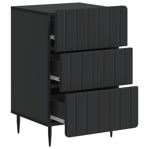 Nachttisch mit Schubladen Schwarz 43 x 41 x 68 cm Holzwerkstoff