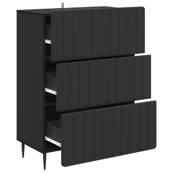 Schubladenschrank 66 x 34,5 x 92 cm Holzwerkstoff Schwarz
