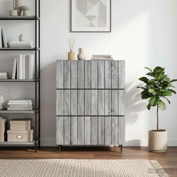 Schubladenschrank 66 x 34,5 x 92 cm Holzwerkstoff Sonoma-Grau