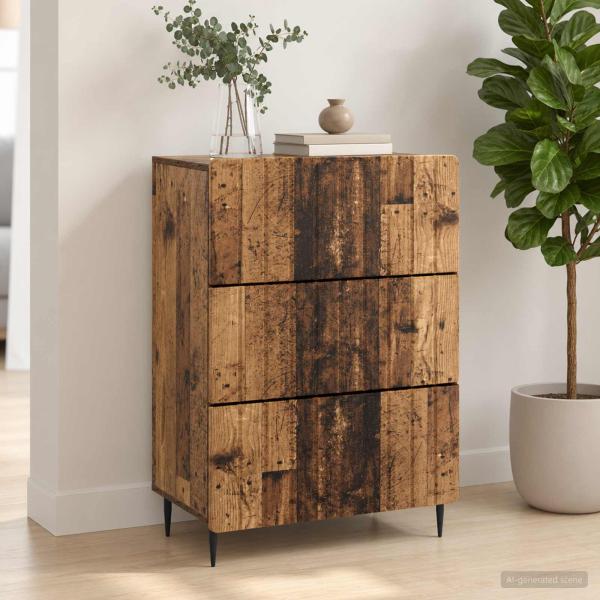 Schubladenschrank 66 x 34,5 x 92 cm Holzwerkstoff Altholz
