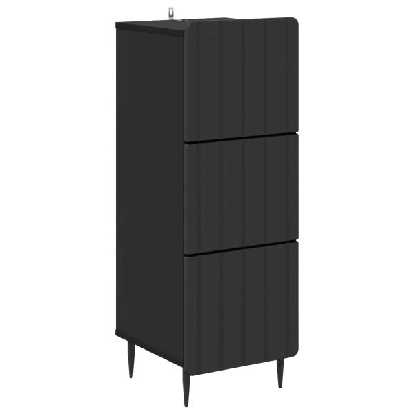 Schubladenschrank 33 x 34,5 x 92 cm Holzwerkstoff Schwarz