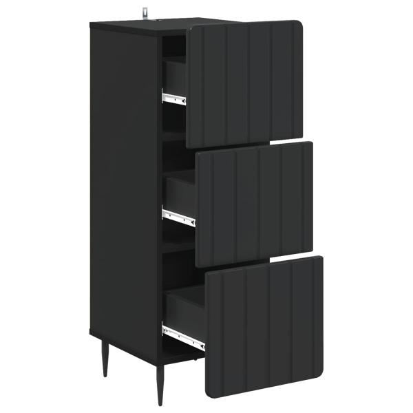 Schubladenschrank 33 x 34,5 x 92 cm Holzwerkstoff Schwarz