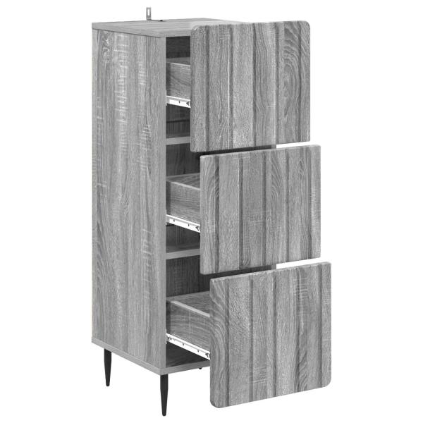 Schubladenschrank 33 x 34,5 x 92 cm Holzwerkstoff Sonoma-Grau
