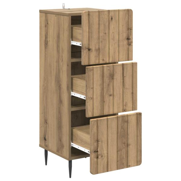 Schubladenschrank 33 x 34,5 x 92 cm Holzwerkstoff Artisan-Eiche