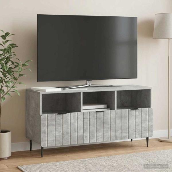 ARDEBO.de - TV-Schränk Betongrau 102 x 34,5 x 50 cm Holzwerkstoff