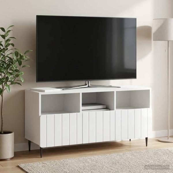 ARDEBO.de - TV-Schränk Hochglanz Weiß 102 x 34,5 x 50 cm Holzwerkstoff