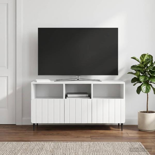 TV-Schränk Hochglanz Weiß 102 x 34,5 x 50 cm Holzwerkstoff