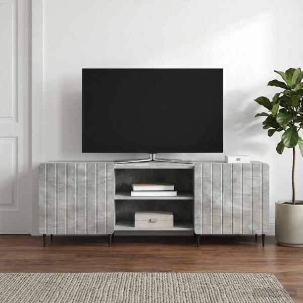 ARDEBO.de - TV-Schränk Betongrau 150 x 31 x 52 cm Holzwerkstoff